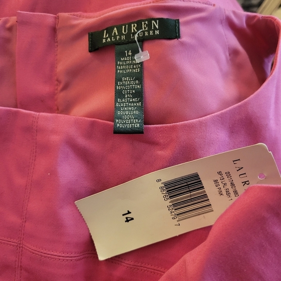 NWT Lauren by Ralph Lauren Pink Sleeveless Dress Size 14 - Picture 3 of 3